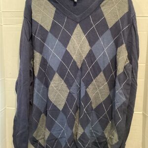 Men’s Croft & Barrow V-Neck  Sweater - Navy and Gray size 2 x large